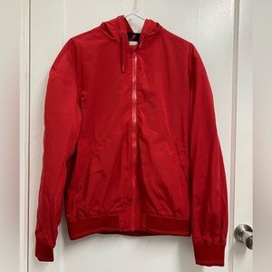H&M L.O.G.G. red windbreaker jacket (navy blue mesh inside)